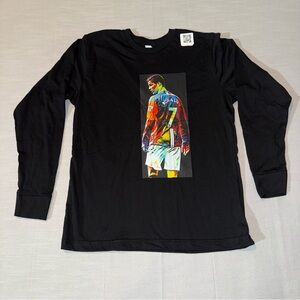 Christiano Ronaldo Full Sleeve T-Shirt For Kids/Youth Black Size Youth Large